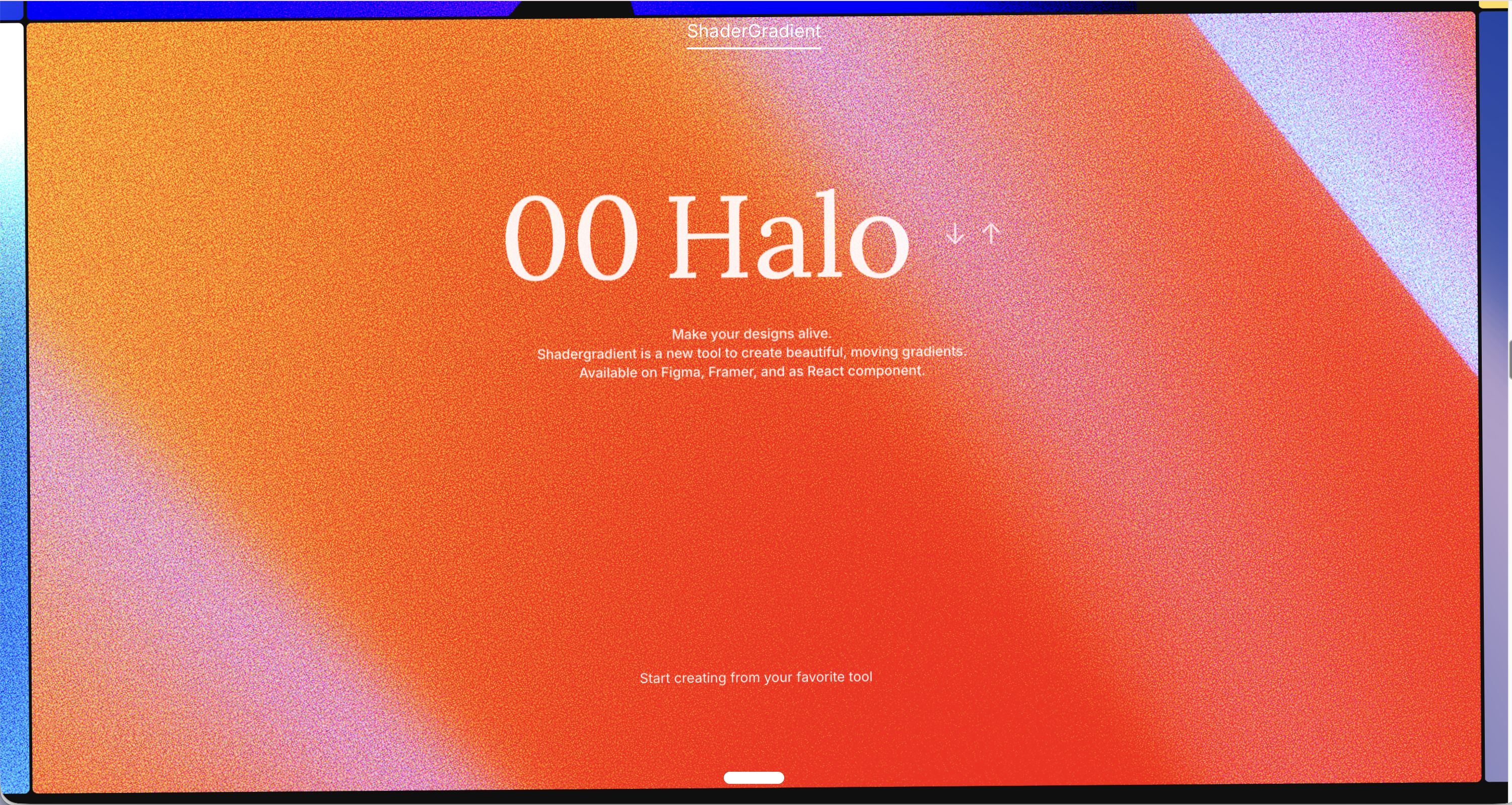 ShaderGradient tool creating an animated 3D gradient