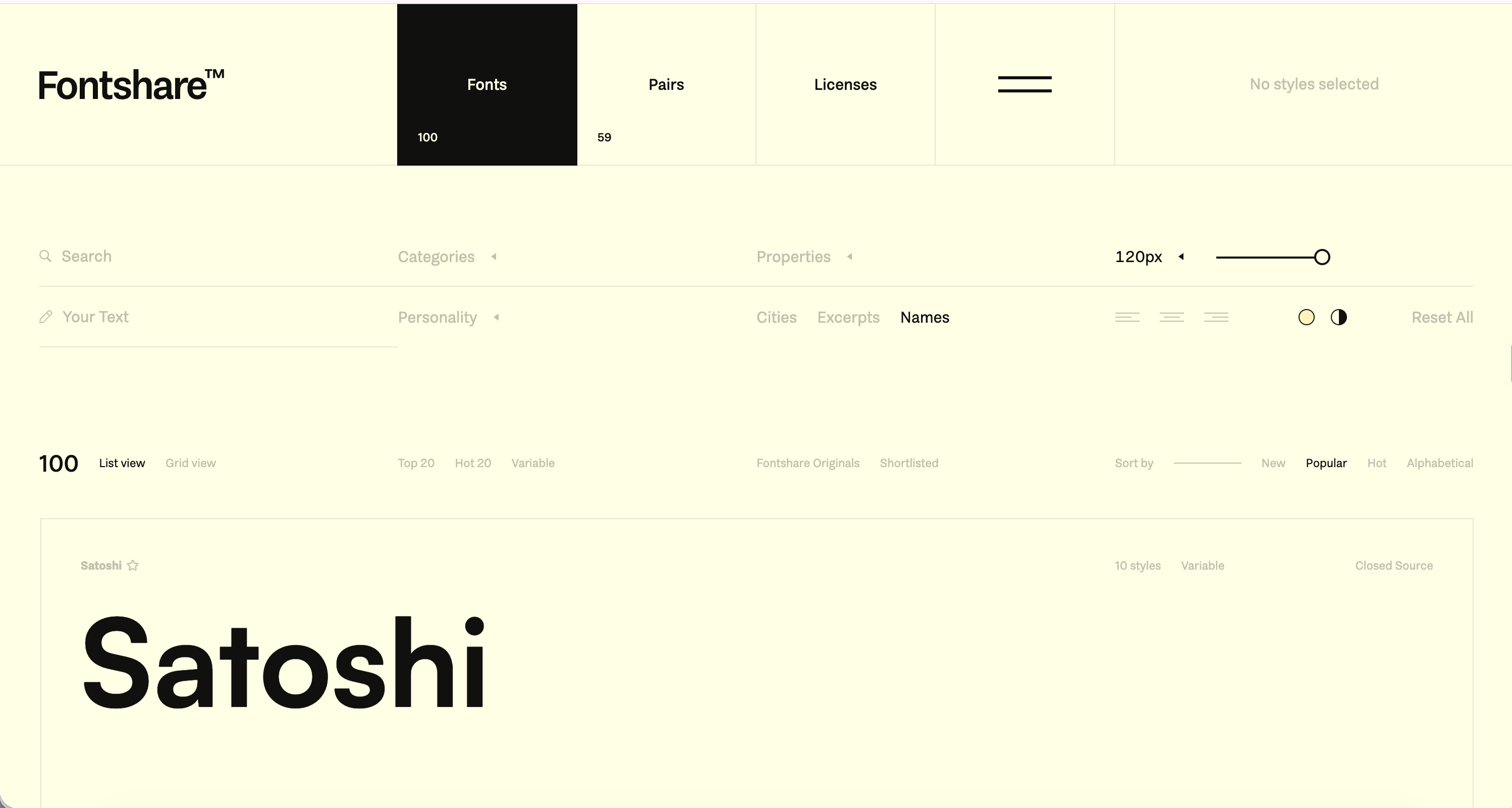 Fontshare free font library