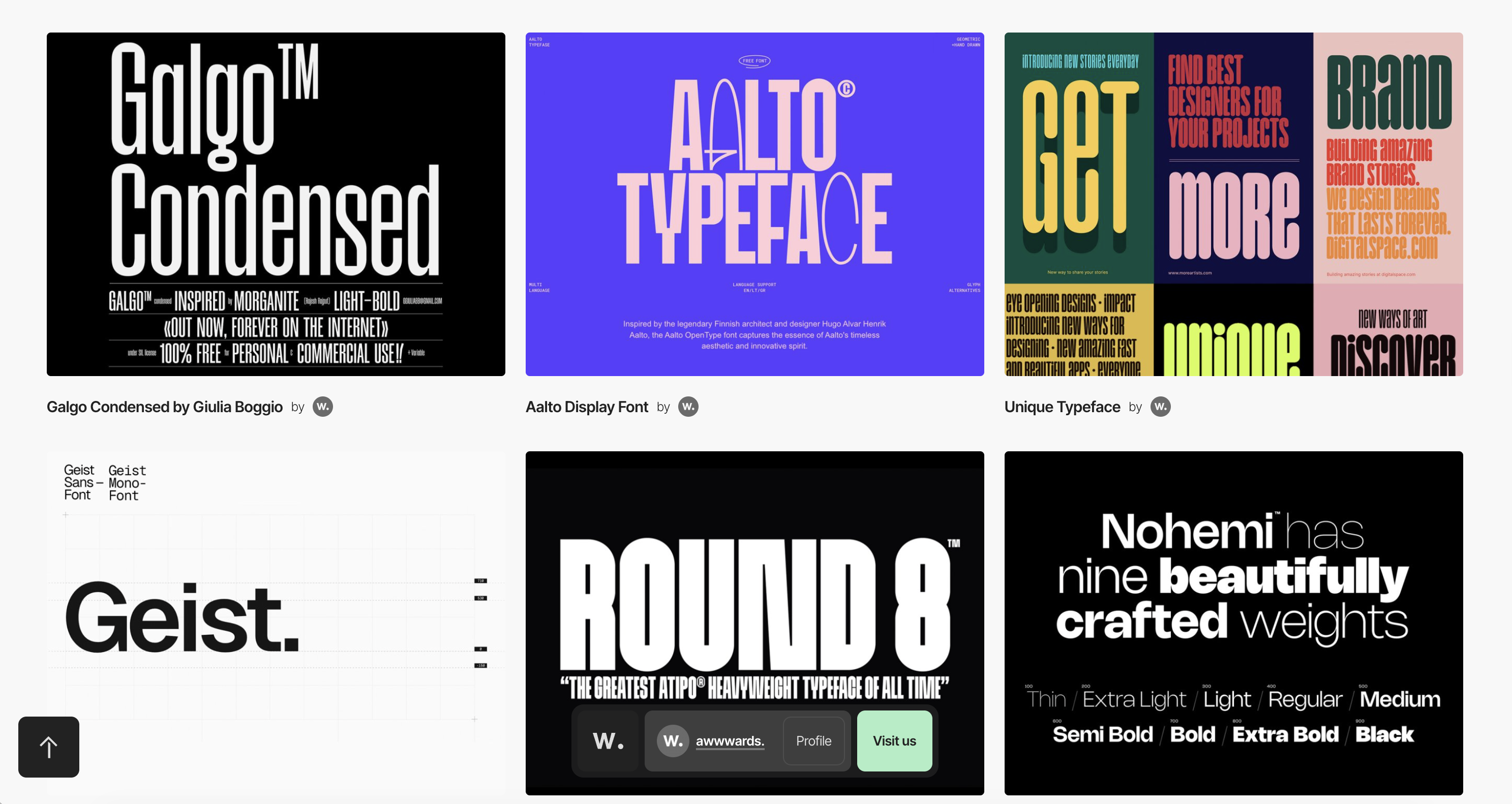 Awwwards free fonts collection
