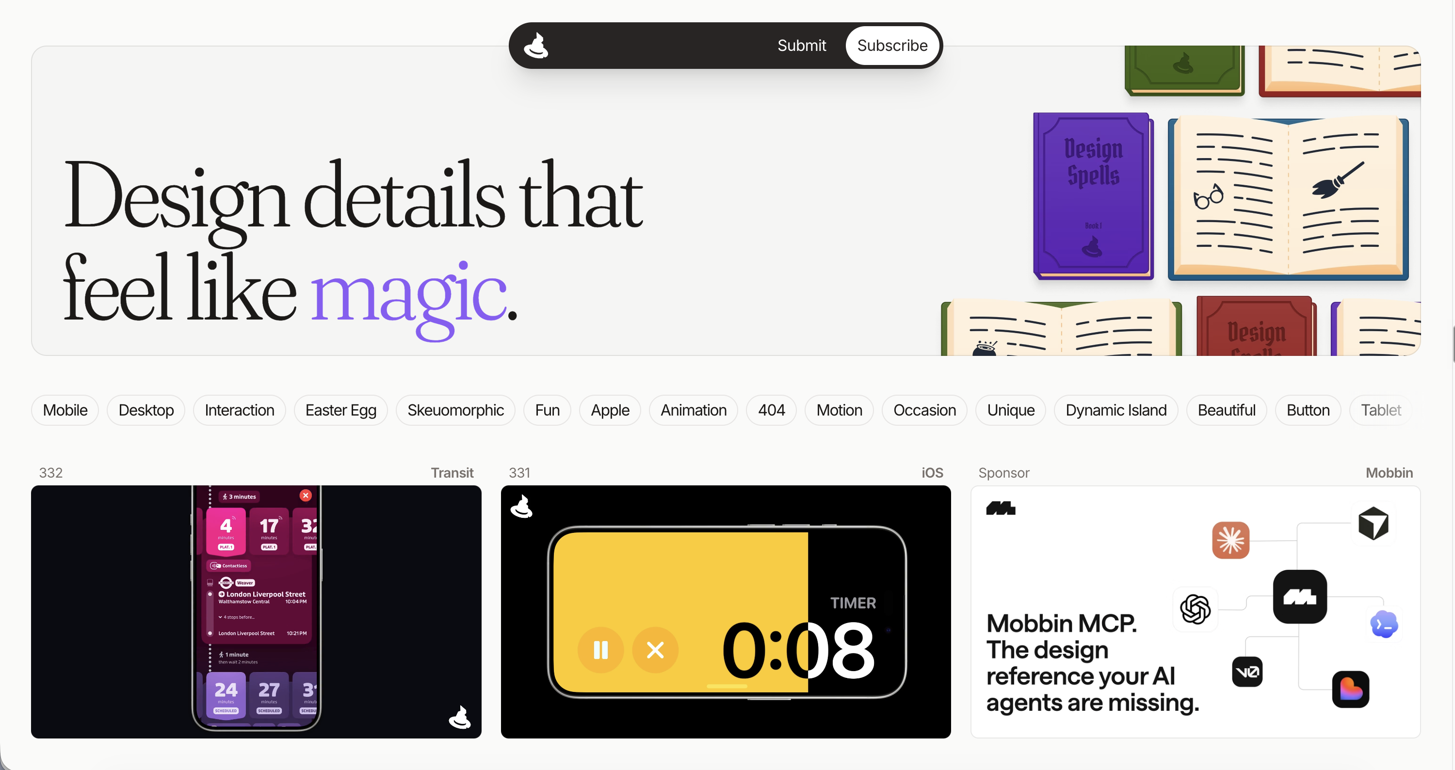 Designspells collection of UI details