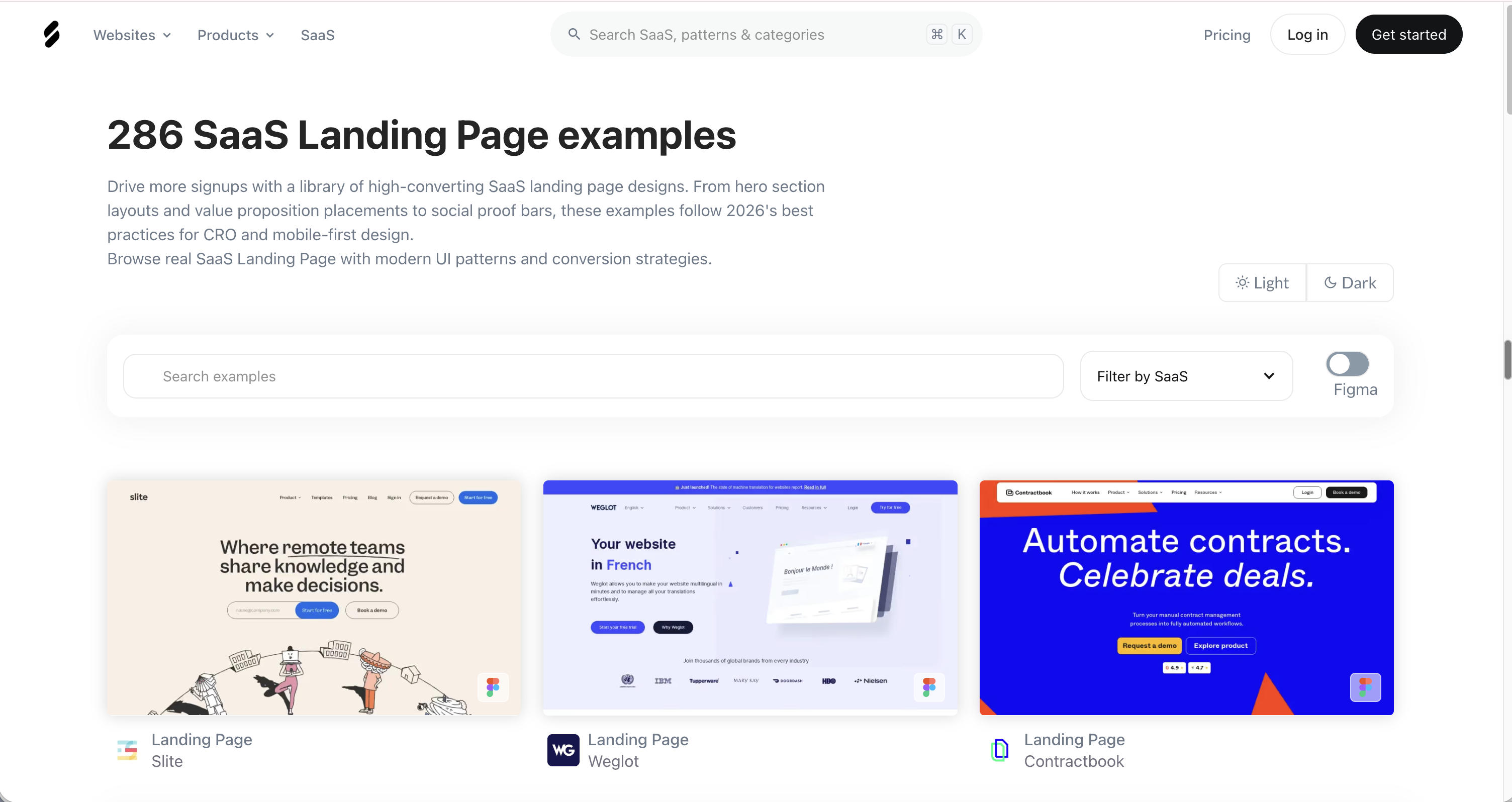 SaaSframe SaaS website inspiration