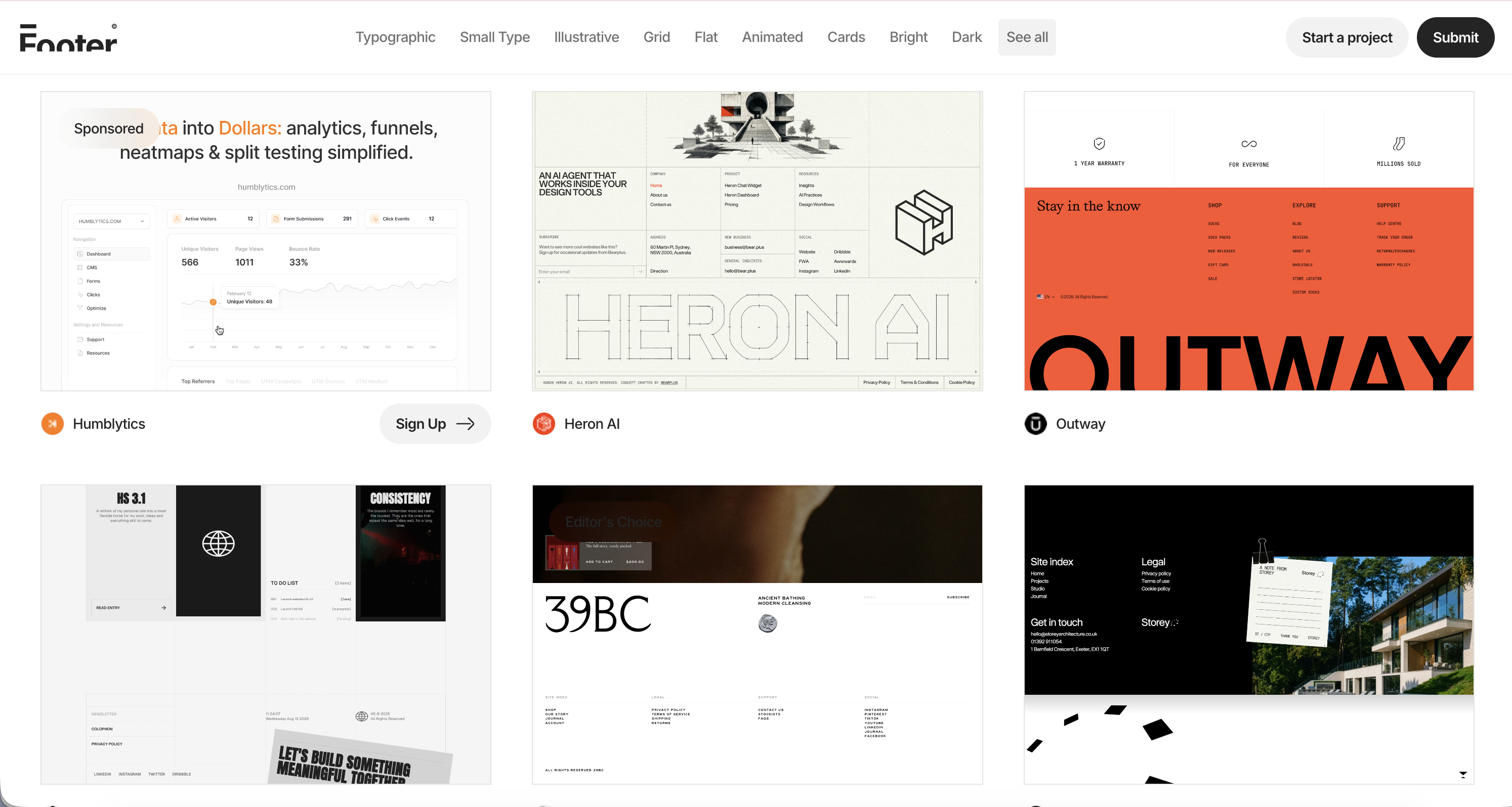 Footer Design gallery of website footers